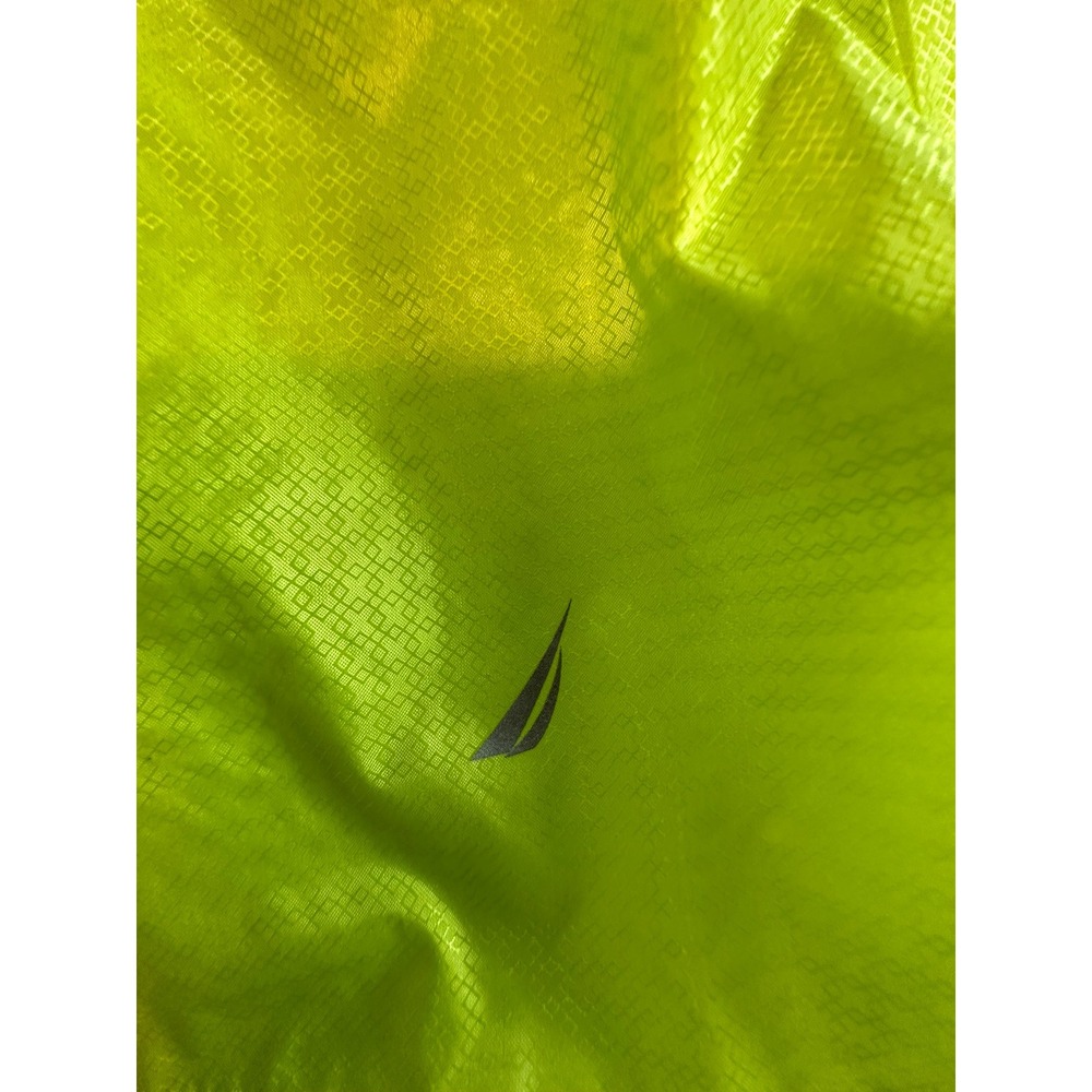 Nautica Performance Womens Neon Lime Green Full Zip Hooded Windbreaker Jacket M - Picture 5 of 7